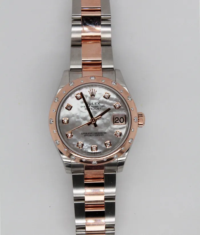 FULLERS PURCHASE FROM PUBLIC Earrings Mid Size Rose GoldStainless Rolex Oysterperpetual Datejust MOP Dial FULLERS PURCHASE FROM PUBLIC Earrings Mid Size Rose GoldStainless Rolex Oysterperpetual Datejust MOP Dial