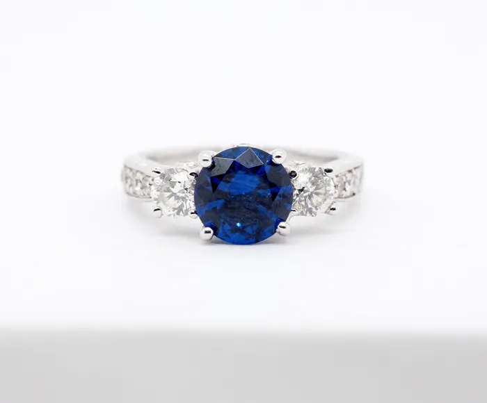 FULLERS PURCHASE FROM PUBLIC Rings 18KW 221 CT BLUE SPINEL AND DIAMOND RING 74 CTTW HSI1 FULLERS PURCHASE FROM PUBLIC Rings 18KW 221 CT BLUE SPINEL AND DIAMOND RING 74 CTTW HSI1