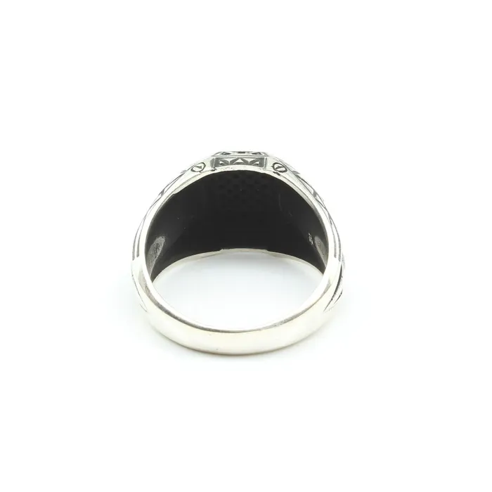 Gothic 925 Sterling Silver Oxidized Black CZ Mens ring Karizma Jewels Rings