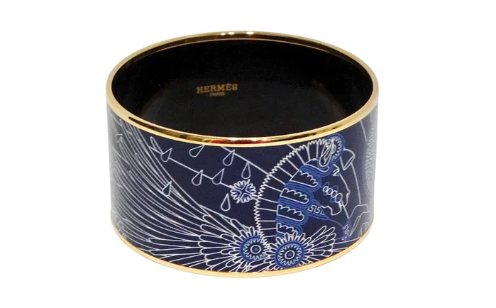 Hermes Enamel 18k Gold Plated La Source De Pegase Motif Bracelet Vintage by Misty Bracelets Hermes Enamel 18k Gold Plated La Source De Pegase Motif Bracelet Vintage by Misty Bracelets