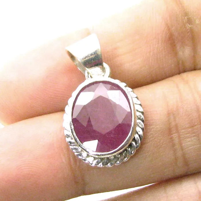 Karizma Jewels Necklaces Ethnic designer Birthstone Rashi Ratna Silver pendant Ruby Gemstone Karizma Jewels Necklaces Ethnic designer Birthstone Rashi Ratna Silver pendant Ruby Gemstone