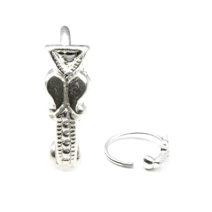 Karizma Jewels Rings Ethnic Indian nose ring Sterling Silver Hoop Nose piercing ring 22 Gauge