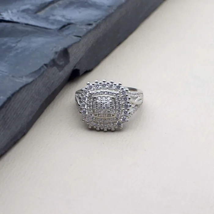 Karizma Jewels Rings Ethnic Style 925 Sterling Silver White CZ Women Ring