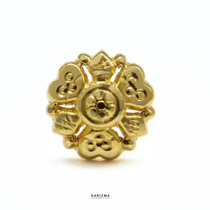 Karizma Jewels Rings Statement Ethnic 18K Real Gold Indian Women Nose stud nose ring Push Pin