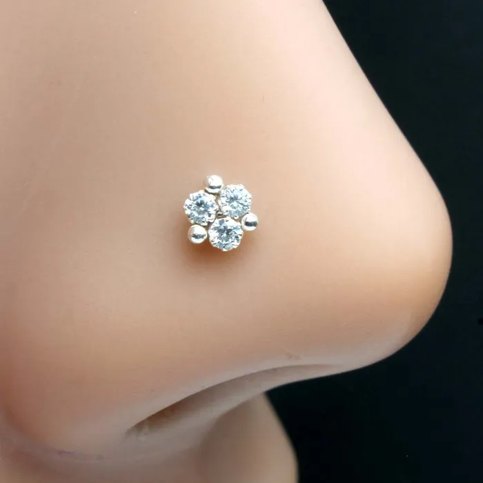 Karizma Jewels Rings Tiny Cute Real 925 Silver Nose Stud CZ Twisted nose ring Karizma Jewels Rings Tiny Cute Real 925 Silver Nose Stud CZ Twisted nose ring