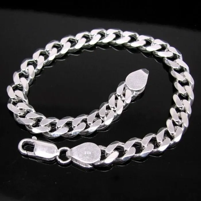 Karizma Jewels Solid Genuine 925 Sterling Silver Curb Link Chain Mens Bracelet Man Jewelry Bracelets Karizma Jewels Solid Genuine 925 Sterling Silver Curb Link Chain Mens Bracelet Man Jewelry Bracelets