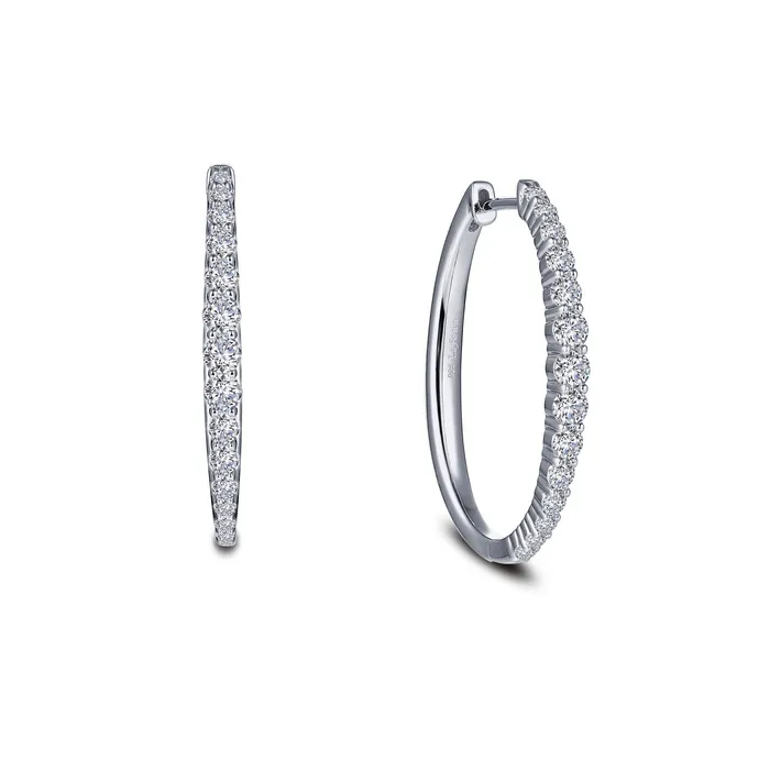 Lafonn 285mm x 23mm Oval Hoop Earrings Earrings