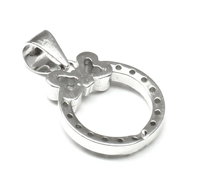 Necklaces Pure 925 Sterling Silver Pendant CZ Simulated Diamond Platinum Finish for Girls Karizma Jewels