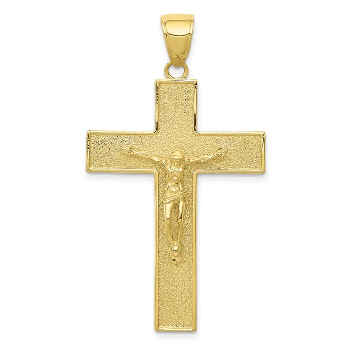 Necklaces WB Choice Jewelry 10K Textured Crucifix Latin Cross PendantWBC10C4353 Necklaces WB Choice Jewelry 10K Textured Crucifix Latin Cross PendantWBC10C4353