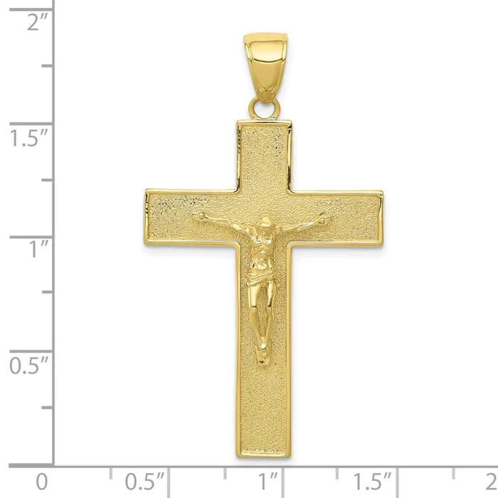 Necklaces WB Choice Jewelry 10K Textured Crucifix Latin Cross PendantWBC10C4353 Necklaces WB Choice Jewelry 10K Textured Crucifix Latin Cross PendantWBC10C4353