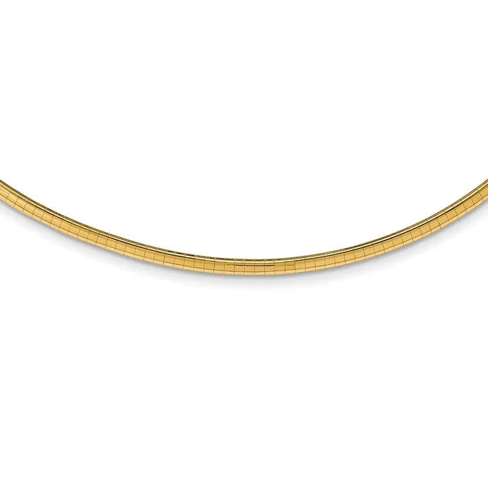 Necklaces WB Choice Jewelry 14k 3mm Lightweight Omega NecklaceWBCODL318 Necklaces WB Choice Jewelry 14k 3mm Lightweight Omega NecklaceWBCODL318
