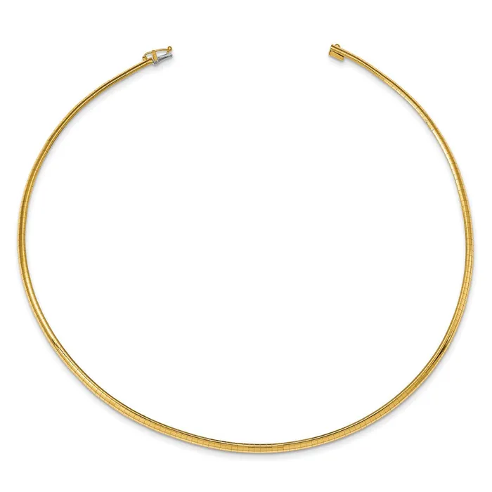 Necklaces WB Choice Jewelry 14k 3mm Lightweight Omega NecklaceWBCODL318 Necklaces WB Choice Jewelry 14k 3mm Lightweight Omega NecklaceWBCODL318