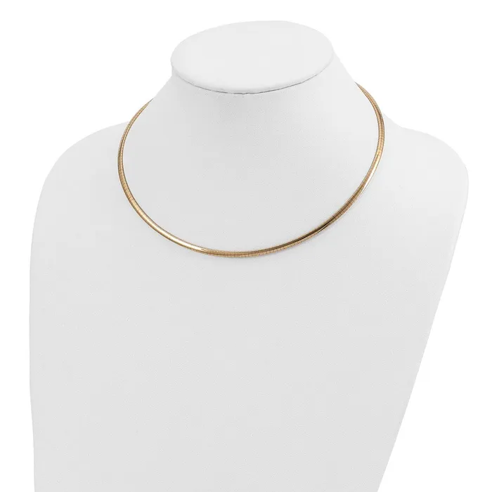 Necklaces WB Choice Jewelry 14k 3mm Lightweight Omega NecklaceWBCODL318 Necklaces WB Choice Jewelry 14k 3mm Lightweight Omega NecklaceWBCODL318