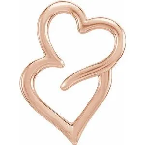 Necklaces WB Choice Jewelry 14K Rose Double Heart Slide Pendant86332103PSTWBC Necklaces WB Choice Jewelry 14K Rose Double Heart Slide Pendant86332103PSTWBC