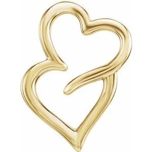 Necklaces WB Choice Jewelry 14K Rose Double Heart Slide Pendant86332103PSTWBC Necklaces WB Choice Jewelry 14K Rose Double Heart Slide Pendant86332103PSTWBC