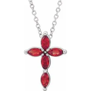 Necklaces WB Choice Jewelry Platinum Ruby Cross NecklaceR423776118PSTWBC Necklaces WB Choice Jewelry Platinum Ruby Cross NecklaceR423776118PSTWBC