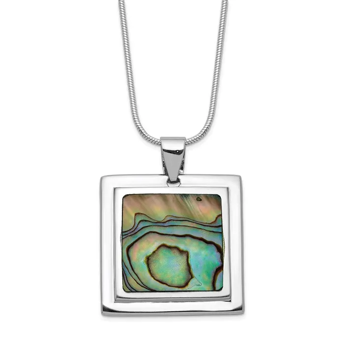 Necklaces WB Choice Jewelry Sterling Silver Abalone Pendant NecklaceWBCQH69818 Necklaces WB Choice Jewelry Sterling Silver Abalone Pendant NecklaceWBCQH69818