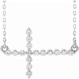 Platinum 13 CTW Diamond Sideways Cross 1618 Necklace R42354603PSTWBC WB Choice Jewelry Necklaces Platinum 13 CTW Diamond Sideways Cross 1618 Necklace R42354603PSTWBC WB Choice Jewelry Necklaces