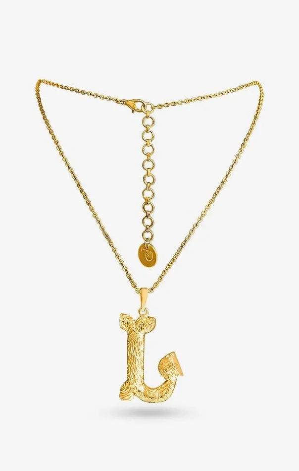 PRERTO ECOMMERCE PRIVATE LIMITED Necklaces Iniziale Gold Charm Necklace