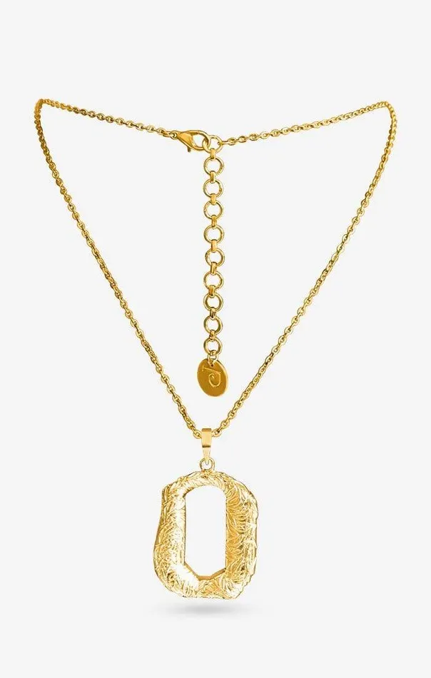 PRERTO ECOMMERCE PRIVATE LIMITED Necklaces Iniziale Gold Charm Necklace