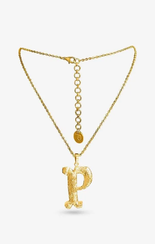 PRERTO ECOMMERCE PRIVATE LIMITED Necklaces Iniziale Gold Charm Necklace
