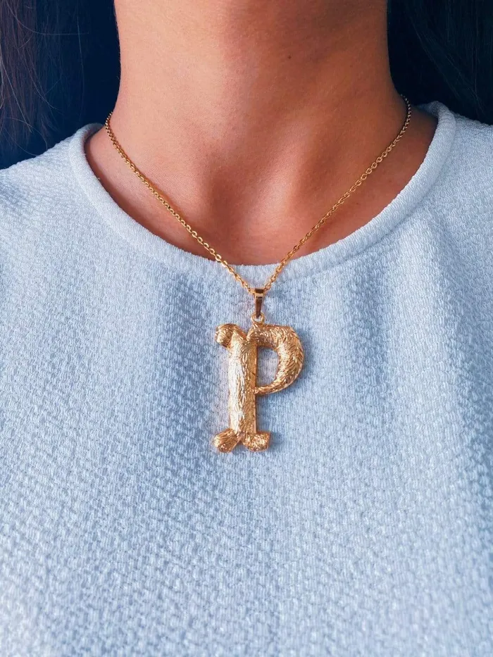 PRERTO ECOMMERCE PRIVATE LIMITED Necklaces Iniziale Gold Charm Necklace