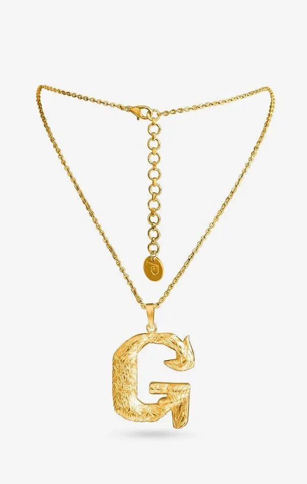PRERTO ECOMMERCE PRIVATE LIMITED Necklaces Iniziale Gold Charm Necklace