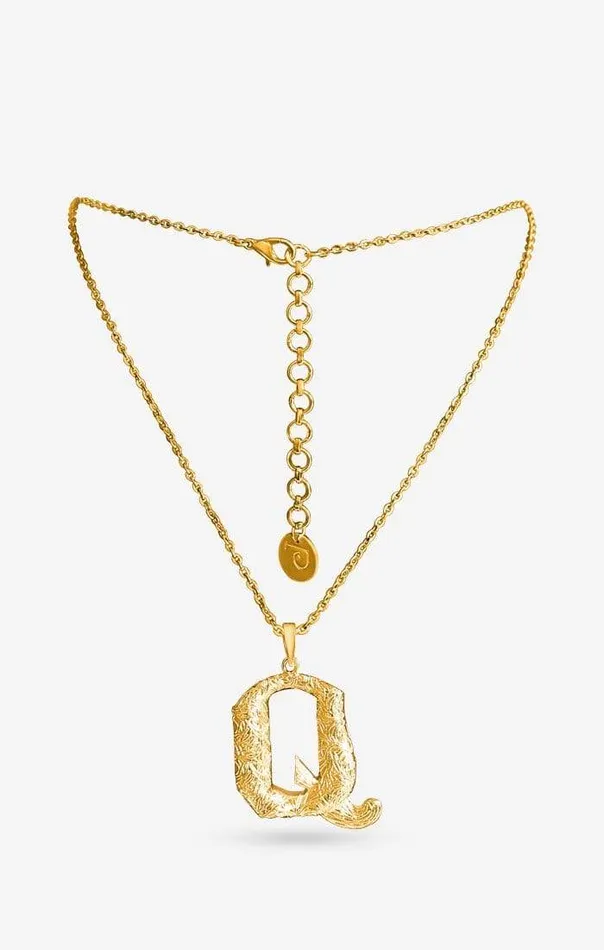 PRERTO ECOMMERCE PRIVATE LIMITED Necklaces Iniziale Gold Charm Necklace