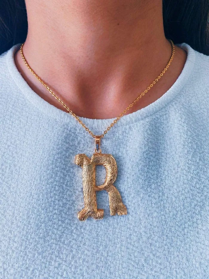 PRERTO ECOMMERCE PRIVATE LIMITED Necklaces Iniziale Gold Charm Necklace