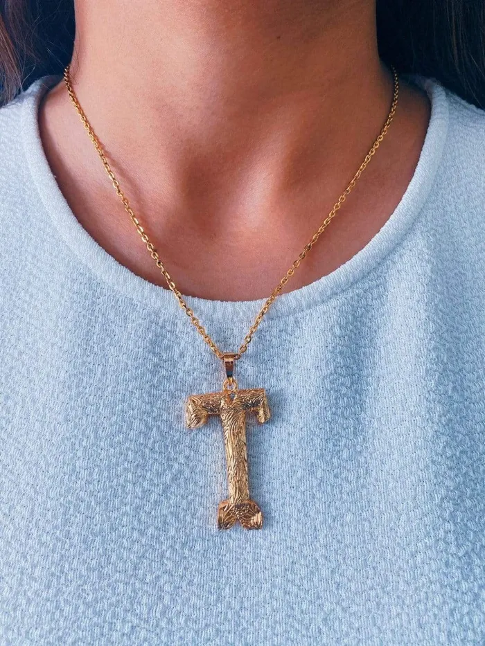 PRERTO ECOMMERCE PRIVATE LIMITED Necklaces Iniziale Gold Charm Necklace
