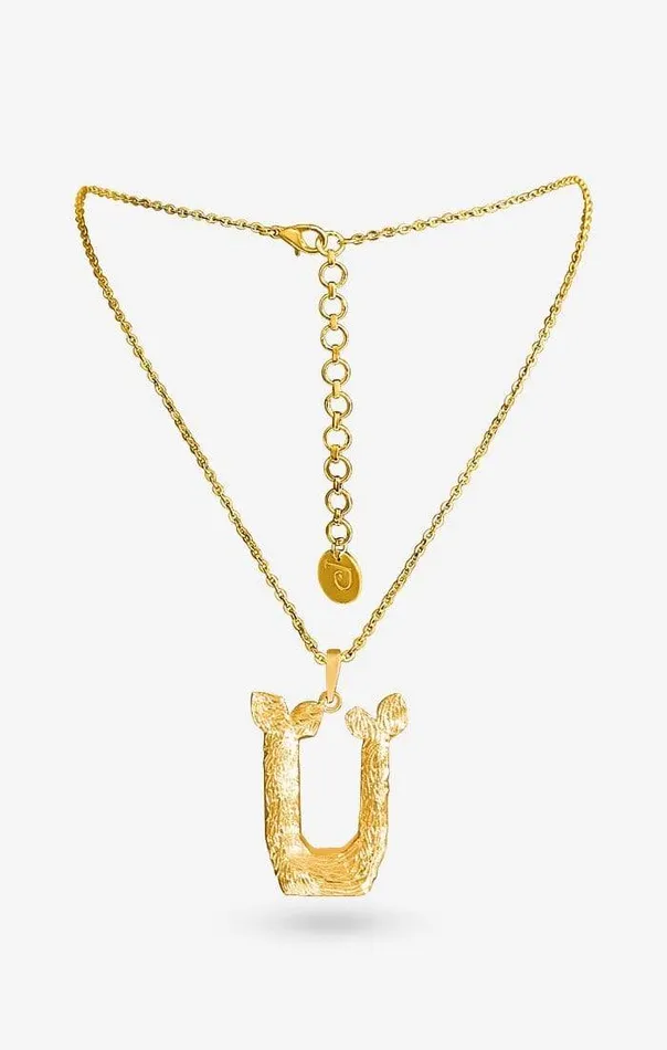 PRERTO ECOMMERCE PRIVATE LIMITED Necklaces Iniziale Gold Charm Necklace