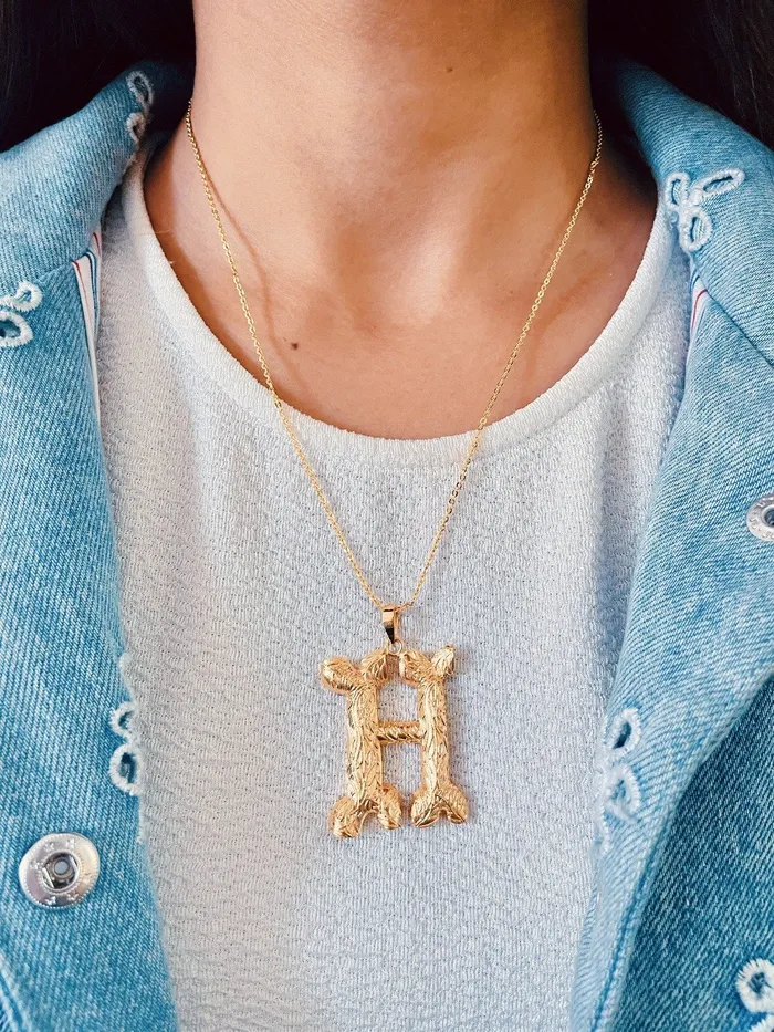 PRERTO ECOMMERCE PRIVATE LIMITED Necklaces Iniziale Gold Charm Necklace