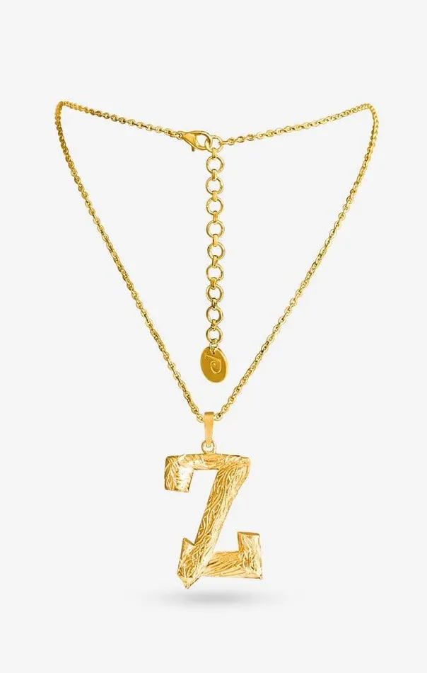 PRERTO ECOMMERCE PRIVATE LIMITED Necklaces Iniziale Gold Charm Necklace
