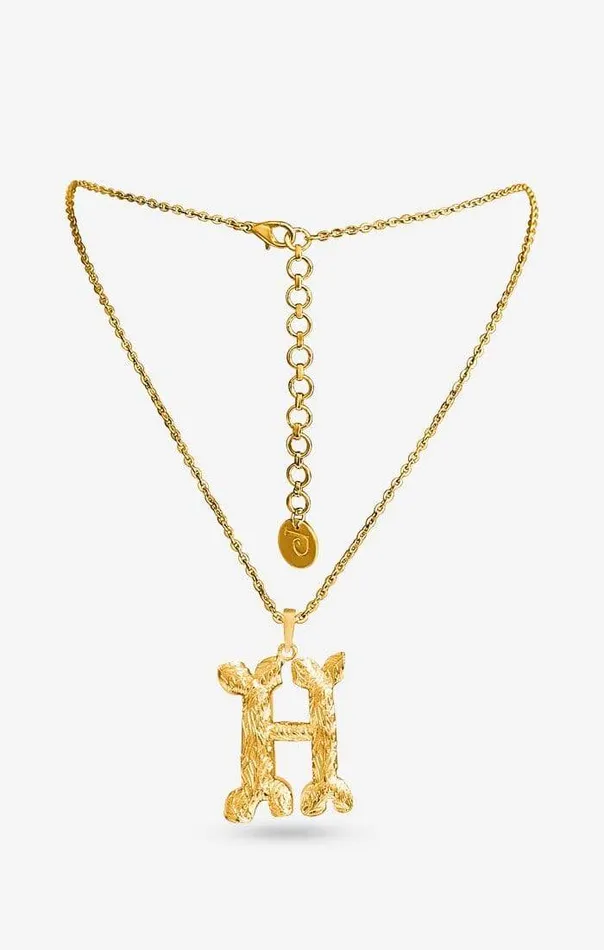 PRERTO ECOMMERCE PRIVATE LIMITED Necklaces Iniziale Gold Charm Necklace