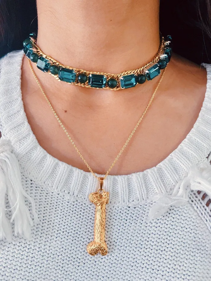 PRERTO ECOMMERCE PRIVATE LIMITED Necklaces Iniziale Gold Charm Necklace