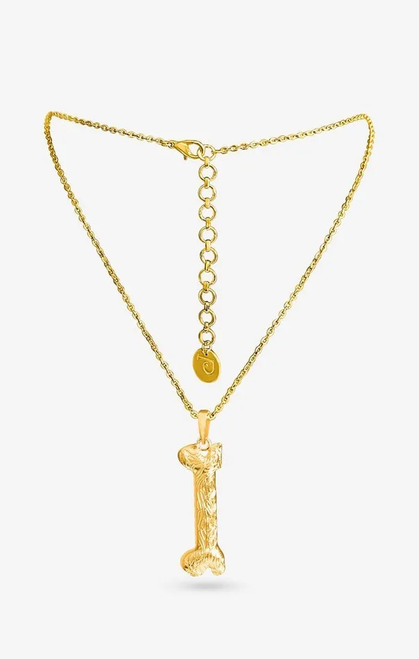 PRERTO ECOMMERCE PRIVATE LIMITED Necklaces Iniziale Gold Charm Necklace