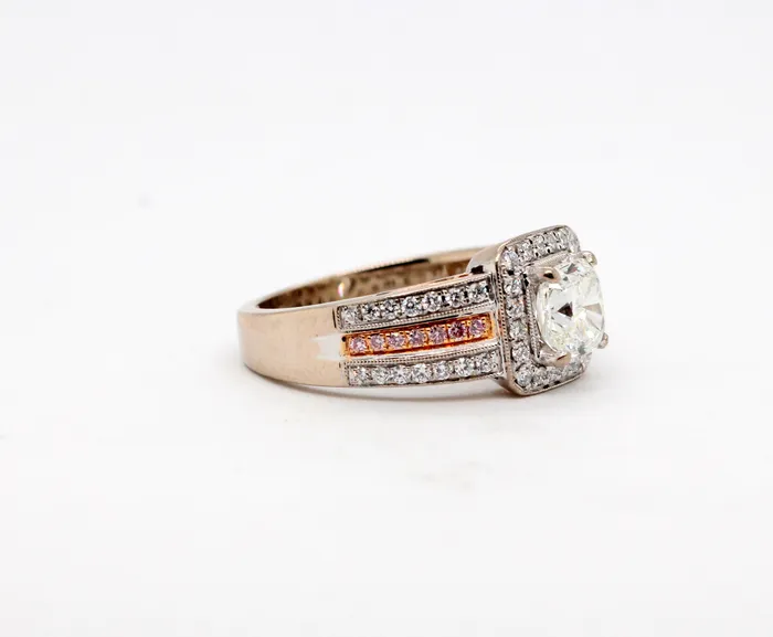 Rings 18KTT Simon G 139 Cttw Diamond Engagement ring 100 Ct Cushion cu FULLERS PURCHASE FROM PUBLIC Rings 18KTT Simon G 139 Cttw Diamond Engagement ring 100 Ct Cushion cu FULLERS PURCHASE FROM PUBLIC