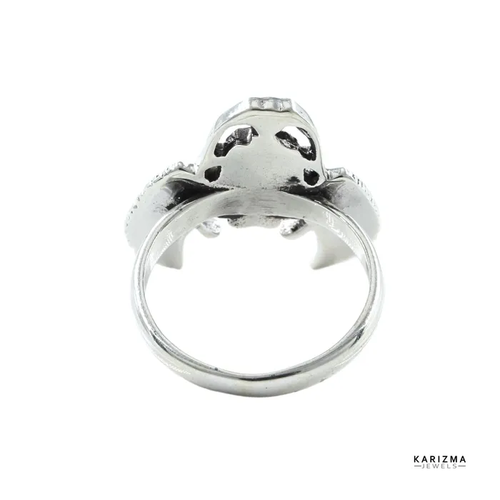 Rings Karizma Jewels 925 Sterling Silver Oxidized Unisex Scarab Ring