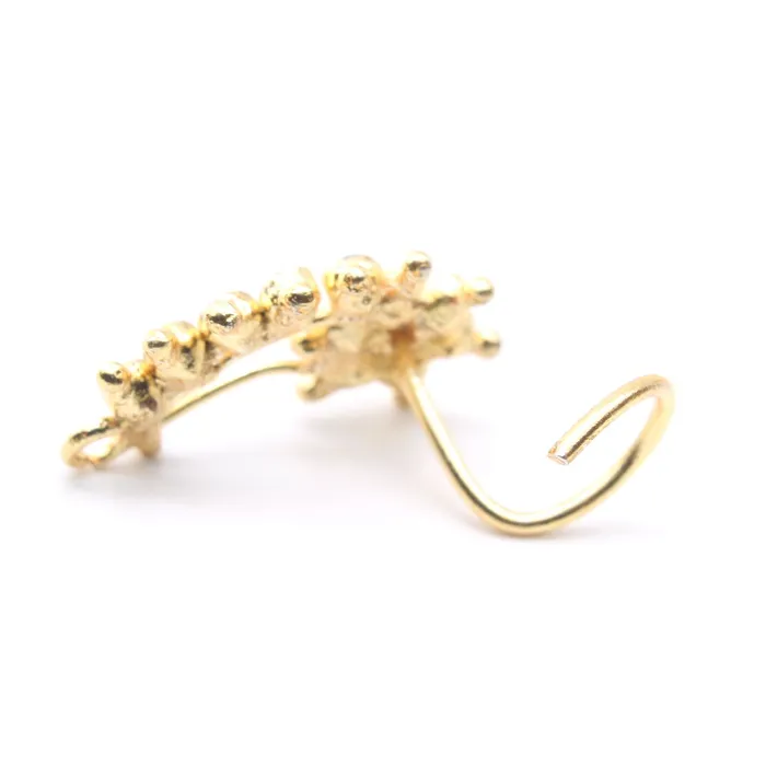 Rings Karizma Jewels Big Statement Indian Women Gold Plated Nose Stud CZ Twisted nose ring 22g