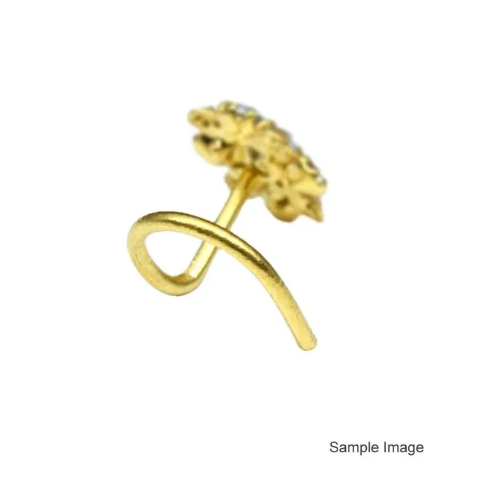Rings Karizma Jewels Ethnic Big Indian Dangle Nose ring Multicolor CZ Twist Piercing nose ring 22g