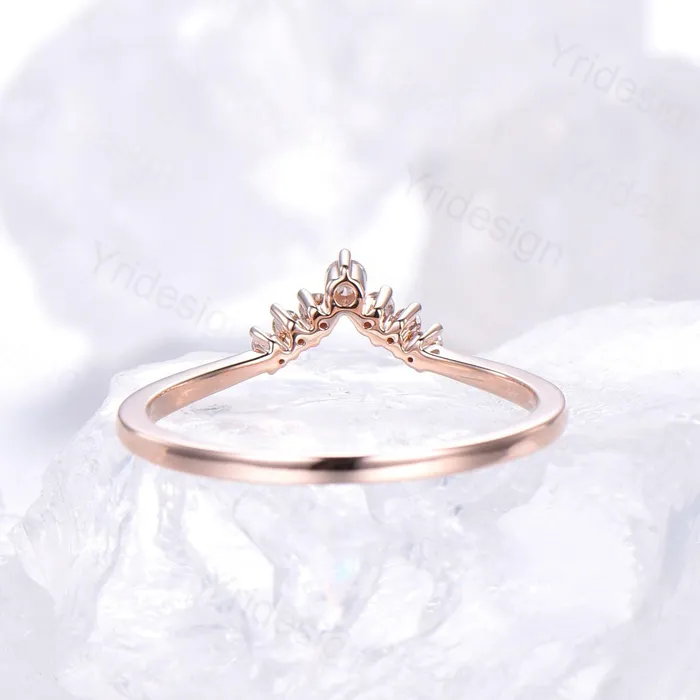 Rings PENFINE Custom curved moissanite wedding band women silver rose gold diamond wedding ring matching stacking band for a princess cut engagement ring Rings PENFINE Custom curved moissanite wedding band women silver rose gold diamond wedding ring matching stacking band for a princess cut engagement ring