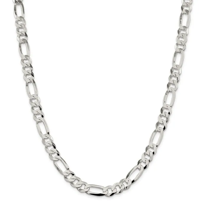 Rings Sterling Silver 85mm Lightweight Flat Figaro ChainWBCQMB22020 WB Choice Jewelry Rings Sterling Silver 85mm Lightweight Flat Figaro ChainWBCQMB22020 WB Choice Jewelry
