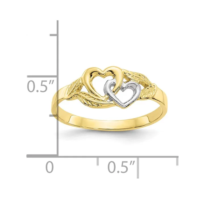 Rings WB Choice Jewelry 10K White Rhodium Polished 2 Hearts RingWBC10K2071 Rings WB Choice Jewelry 10K White Rhodium Polished 2 Hearts RingWBC10K2071