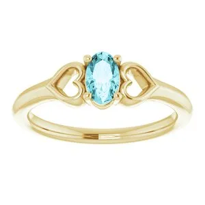 Rings WB Choice Jewelry 14K Yellow 5x3 mm Oval Zircon Youth Heart Ring71987631PSTWBC Rings WB Choice Jewelry 14K Yellow 5x3 mm Oval Zircon Youth Heart Ring71987631PSTWBC