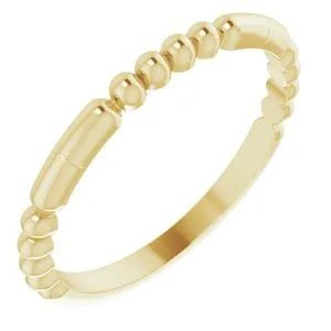 Rings WB Choice Jewelry 14K Yellow Beaded Stackable Ring 51779102PSTWBC