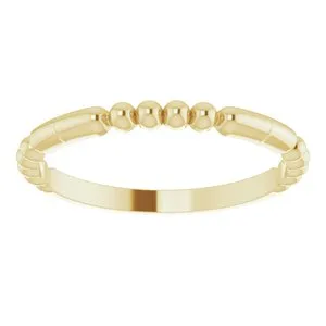Rings WB Choice Jewelry 14K Yellow Beaded Stackable Ring 51779102PSTWBC Rings WB Choice Jewelry 14K Yellow Beaded Stackable Ring 51779102PSTWBC