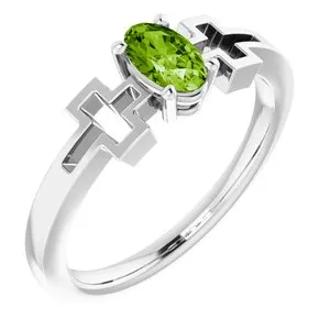 Rings WB Choice Jewelry Platinum Peridot Solitaire Cross Youth Ring R43093656PSTWBC Rings WB Choice Jewelry Platinum Peridot Solitaire Cross Youth Ring R43093656PSTWBC