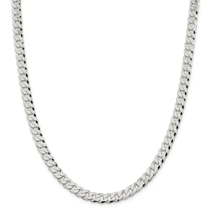 Rings WB Choice Jewelry Sterling Silver 7mm Beveled Curb ChainWBCQFB18020 Rings WB Choice Jewelry Sterling Silver 7mm Beveled Curb ChainWBCQFB18020