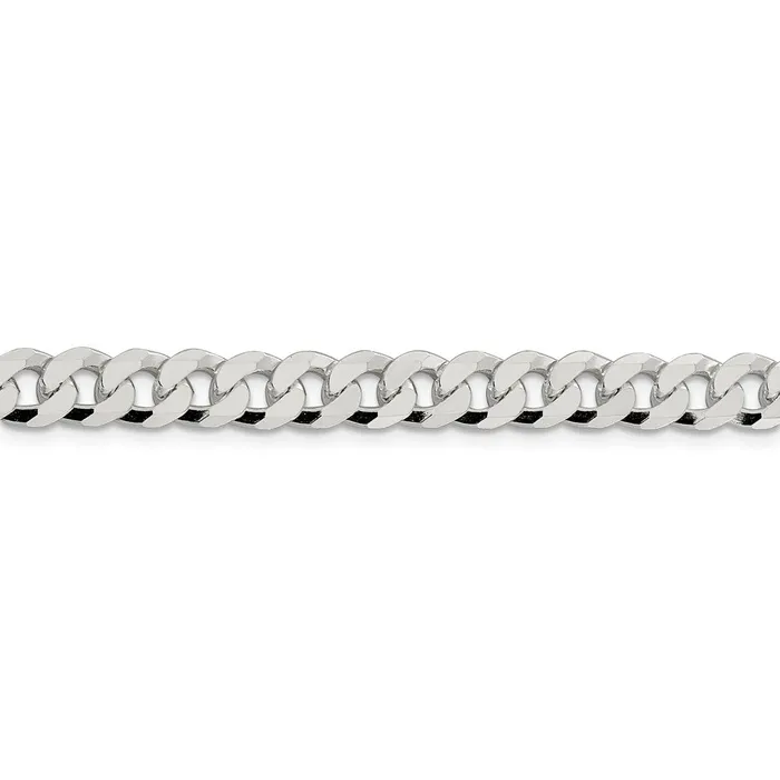Rings WB Choice Jewelry Sterling Silver 7mm Beveled Curb ChainWBCQFB18020 Rings WB Choice Jewelry Sterling Silver 7mm Beveled Curb ChainWBCQFB18020