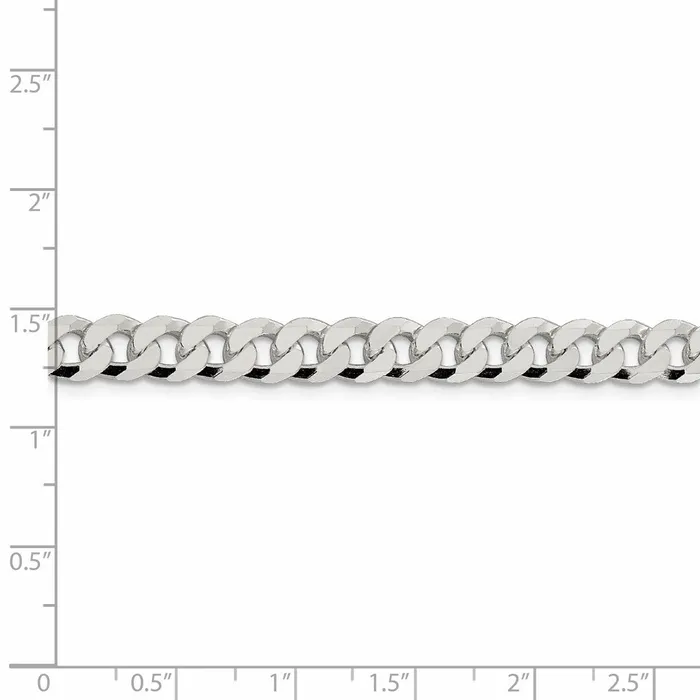 Rings WB Choice Jewelry Sterling Silver 7mm Beveled Curb ChainWBCQFB18020 Rings WB Choice Jewelry Sterling Silver 7mm Beveled Curb ChainWBCQFB18020